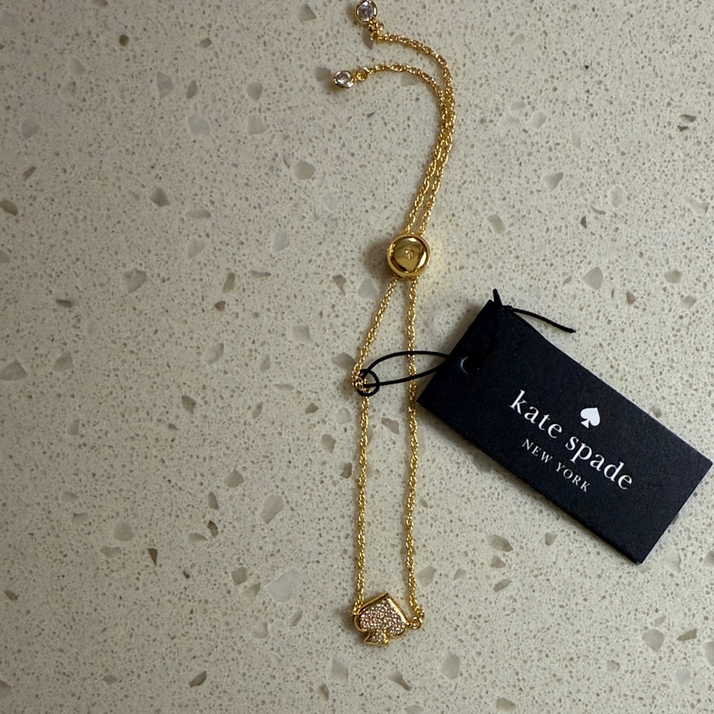 Kate Spade Gold Bracelet with Sparkling spade NWT